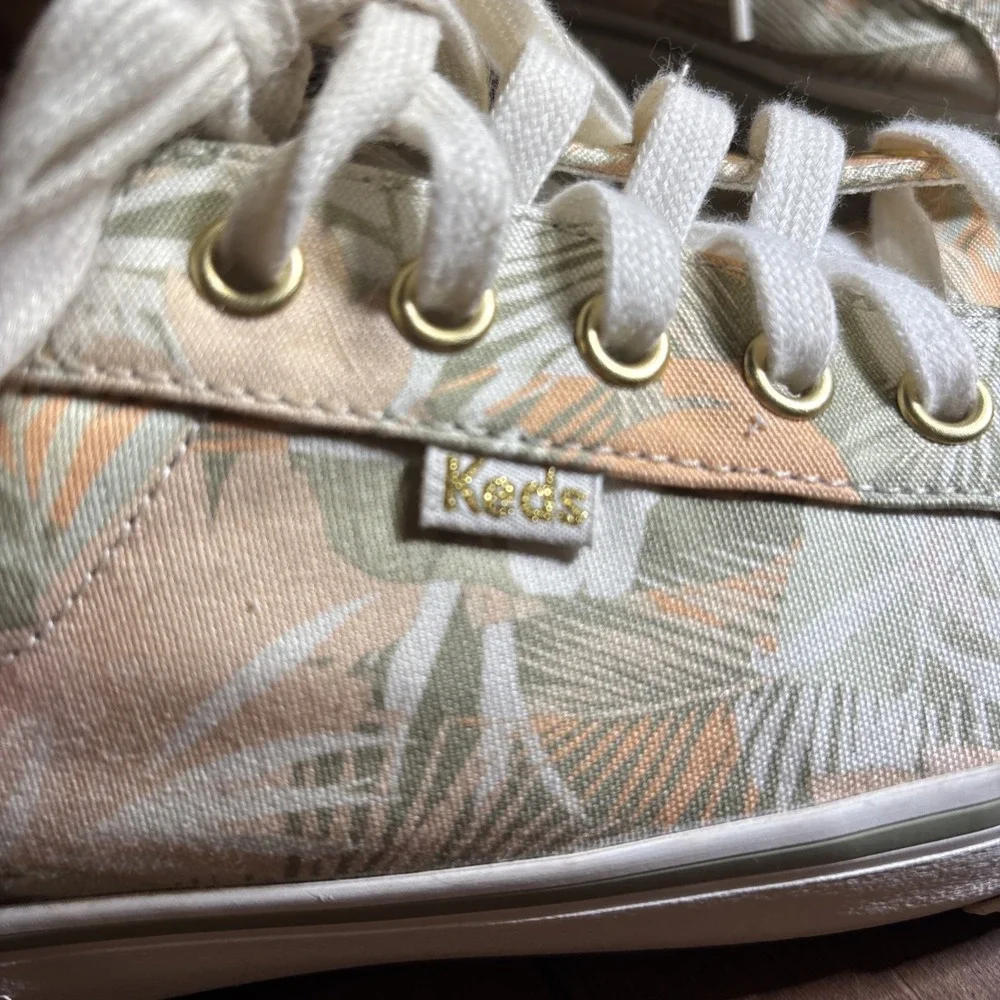 Keds Woman's Sneakers Sz 10 Jump Kick Palm‎ Canvas. Comfort. Tropical